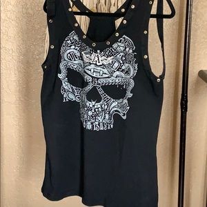 Bad a$$ black tank with cute strap details